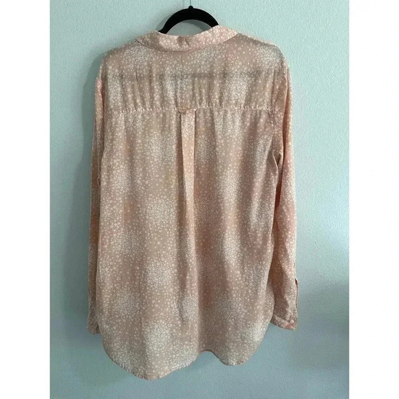 Boden Linen Cotton Button Down Abstract Floral Pink White 14 - Picture 6 of 7